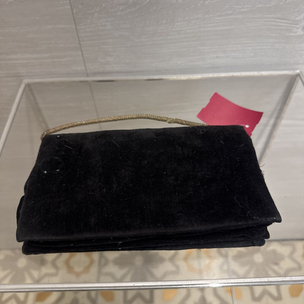 Vintage Black/ Silver Embroidered Clutch Purse