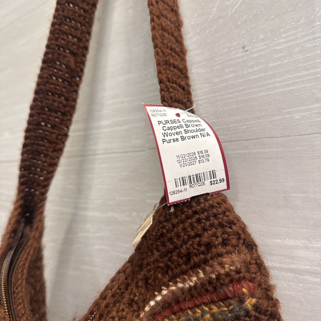 Cappelli Brown Woven Shoulder Purse