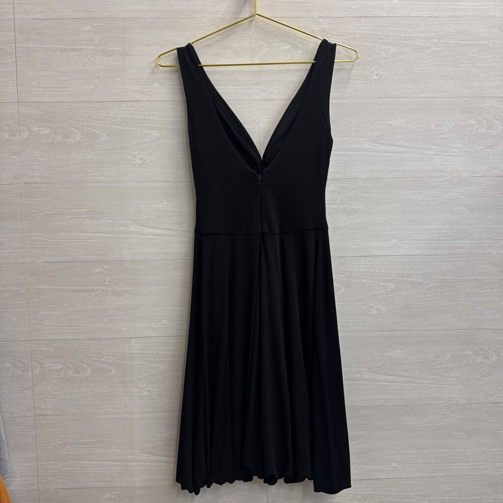 Vintage Enchante Black V Neck Rosette Detail Dress 2