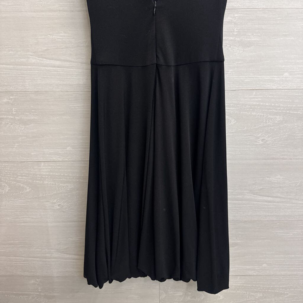 Vintage Enchante Black V Neck Rosette Detail Dress 2