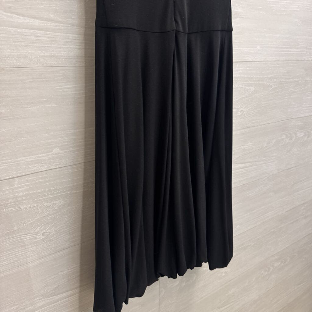 Vintage Enchante Black V Neck Rosette Detail Dress 2