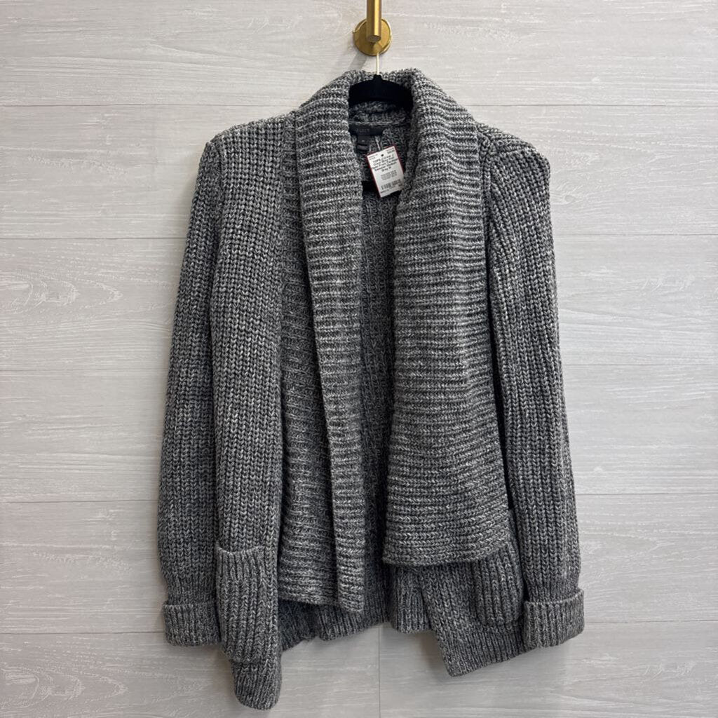 J Crew Grey Knit Open Front Cardigan Sweater Medium