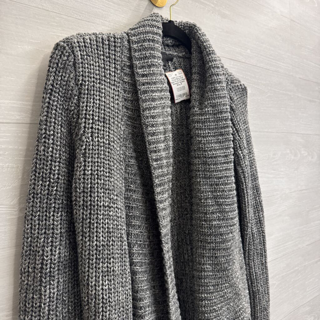 J Crew Grey Knit Open Front Cardigan Sweater Medium