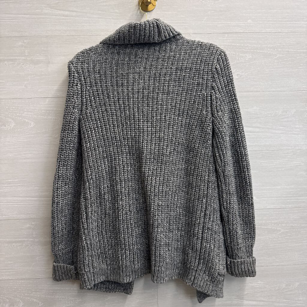 J Crew Grey Knit Open Front Cardigan Sweater Medium