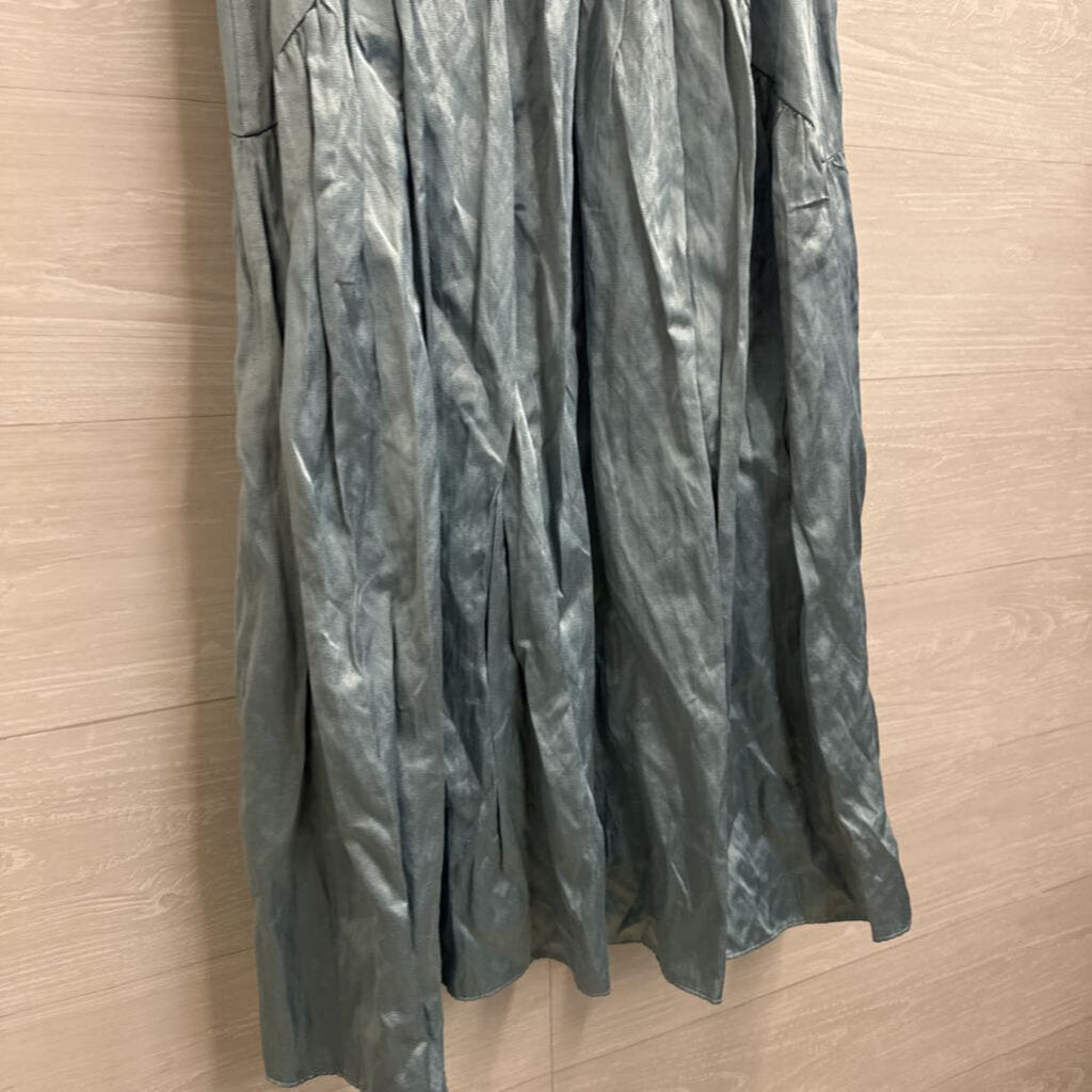 Vince Blue Silky Smocked Waist Maxi Skirt Large