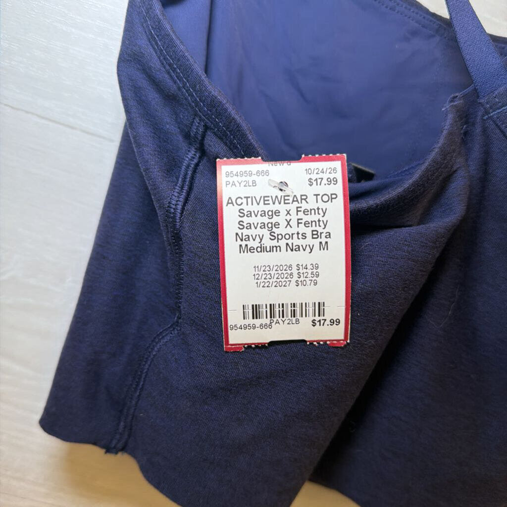 Savage X Fenty Navy Sports Bra Medium