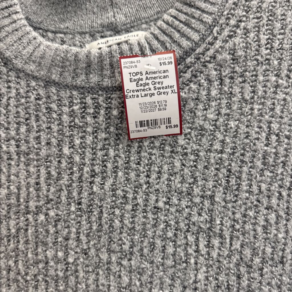 American Eagle Grey Crewneck Sweater Extra Large