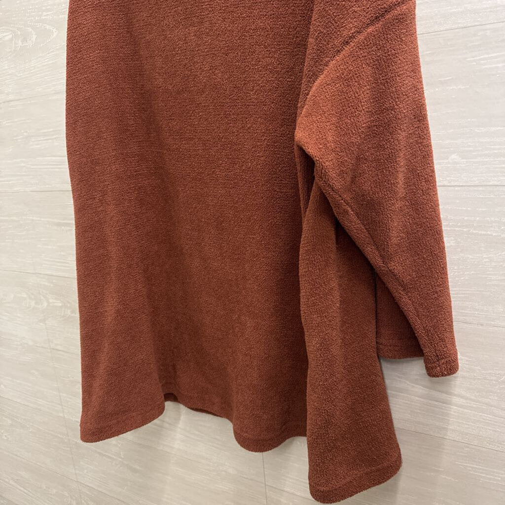 FP Beach Brown Soft Knit Long Sleeve Turtleneck Dress Large