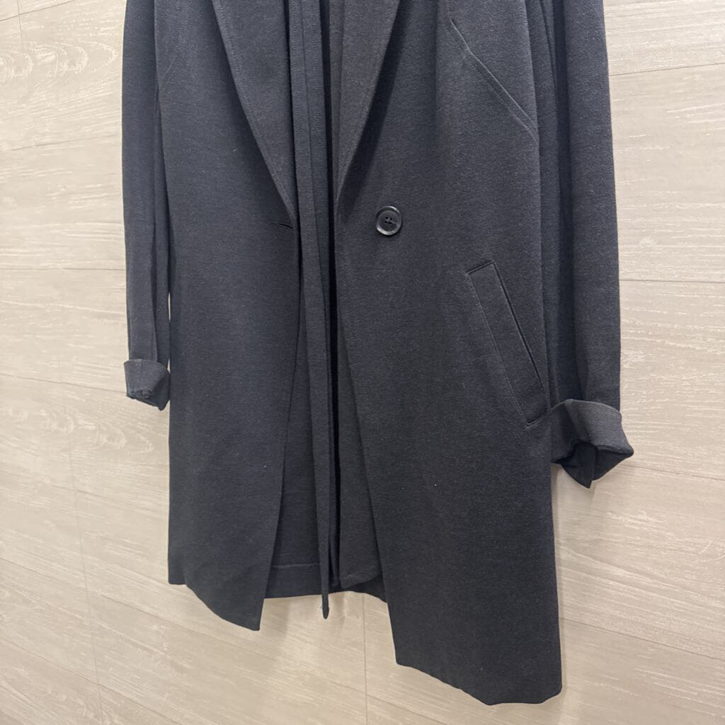 Cabi Grey Tie Waist Long Blazer Jacket Small