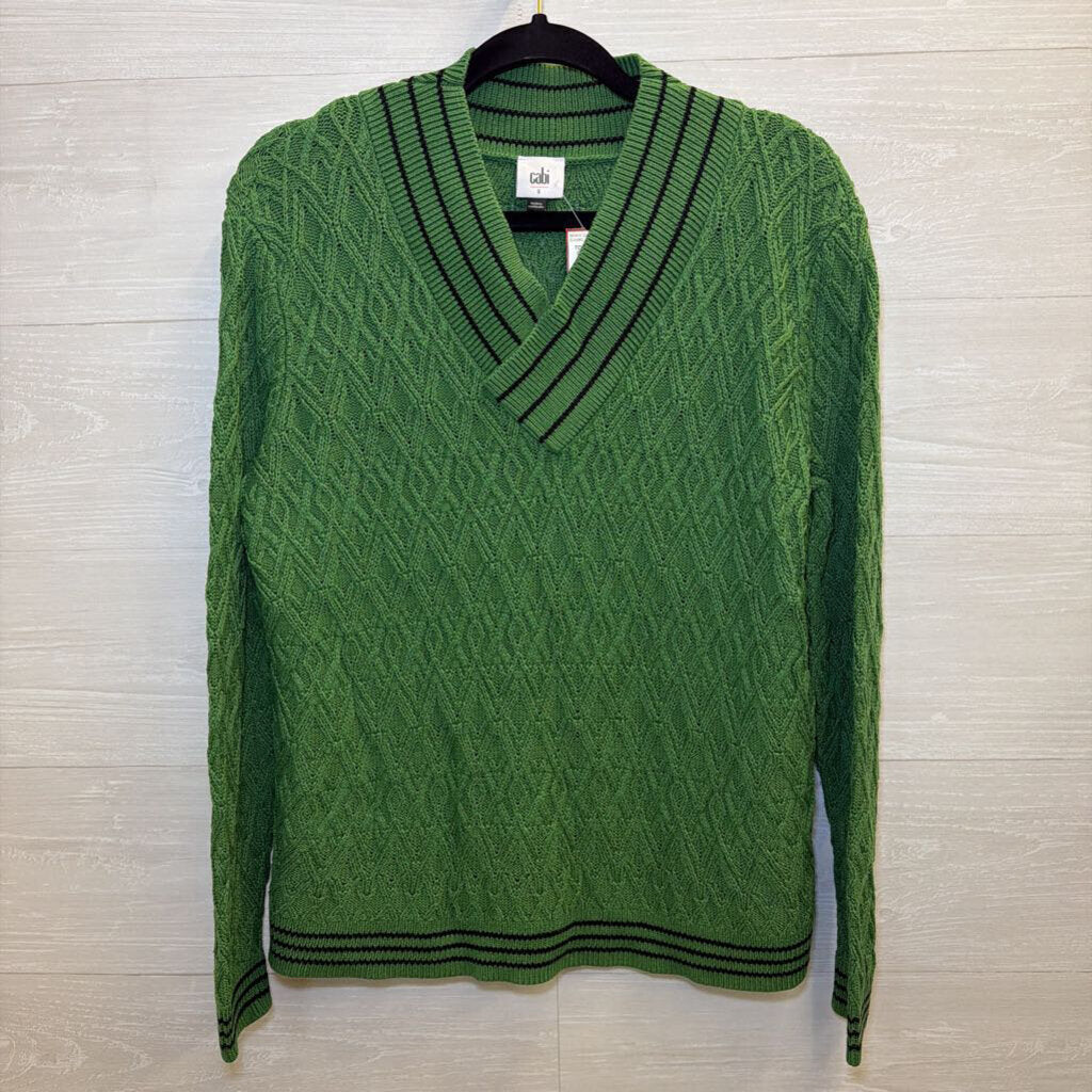 Cabi Green V Neck Sweater Small