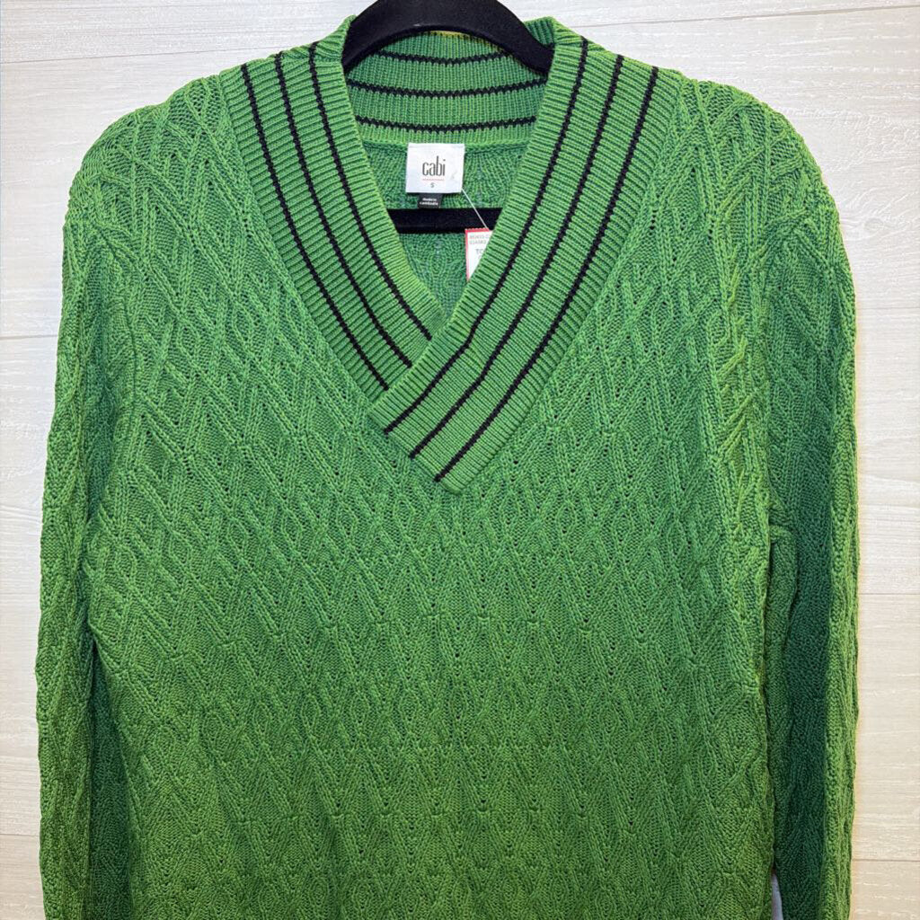 Cabi Green V Neck Sweater Small