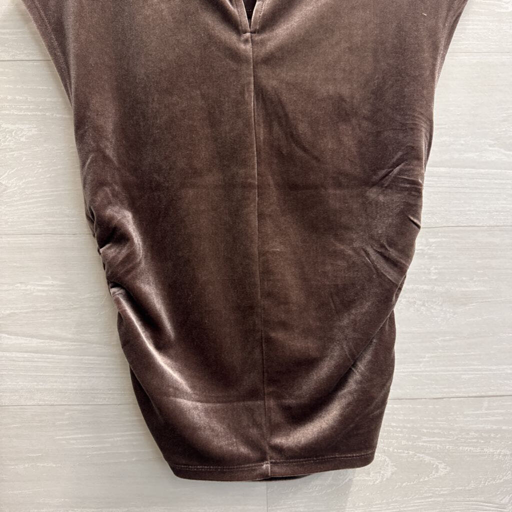 The Workshop Purple Velvet Short Sleeve Top Large