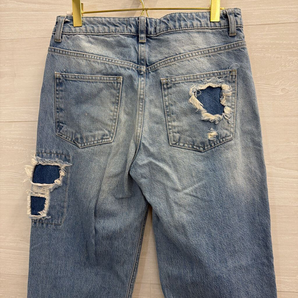 We The Free Light Wash Desert Rose Patchwork Jeans 26