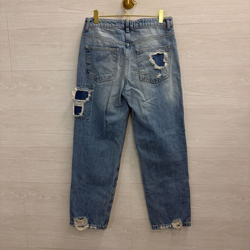 We The Free Light Wash Desert Rose Patchwork Jeans 26