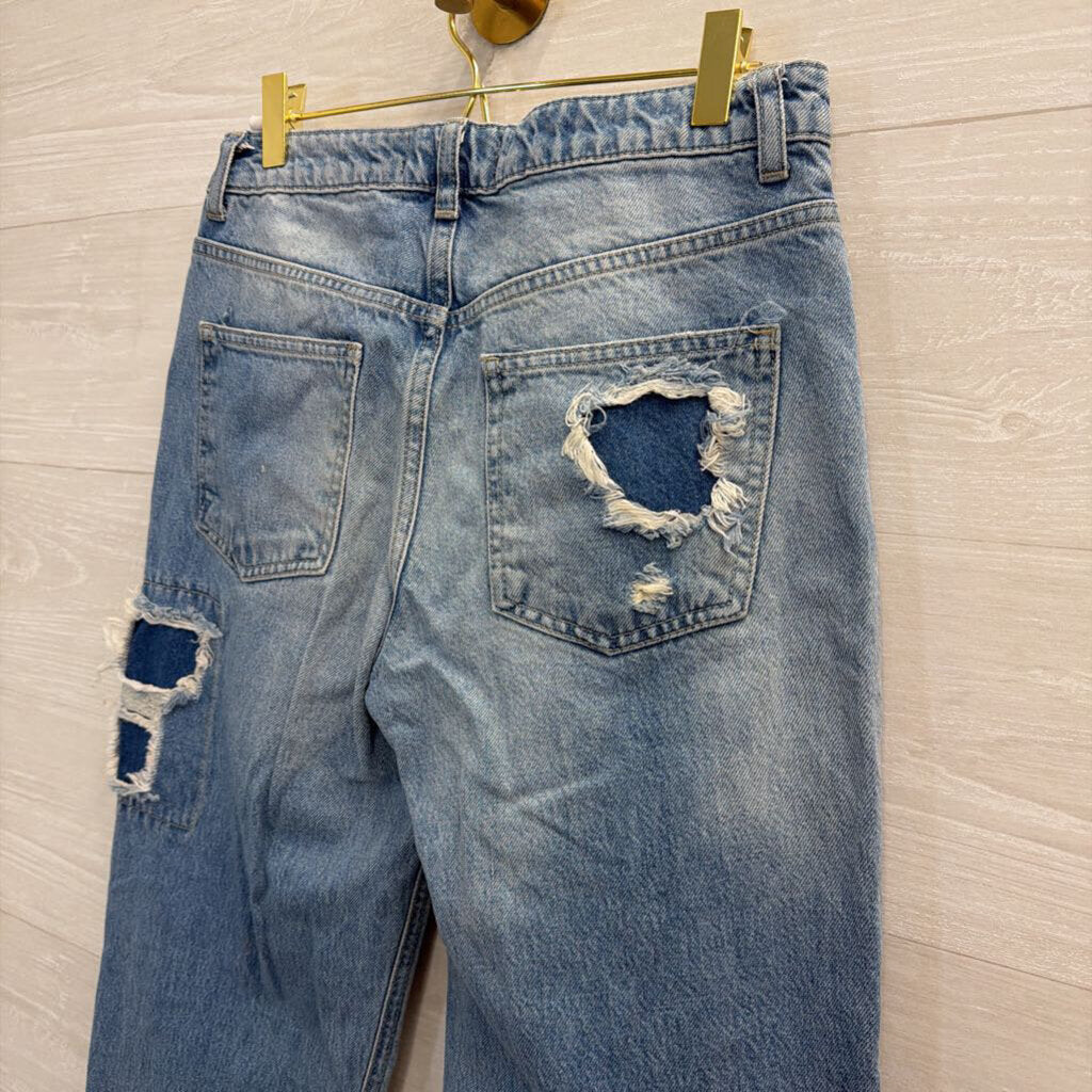 We The Free Light Wash Desert Rose Patchwork Jeans 26