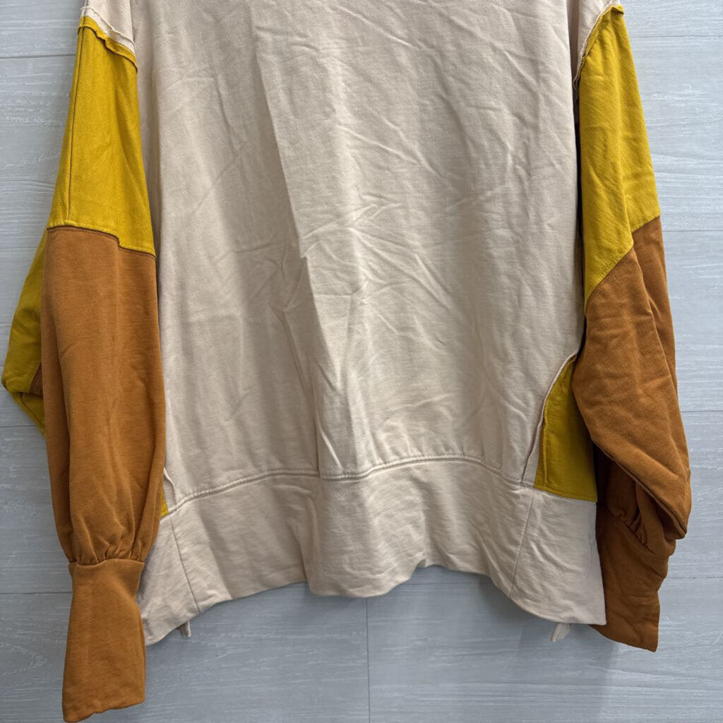 Fantastic Fawn Cream/ Multi Sequin Fall Print Long Sleeve Top Small