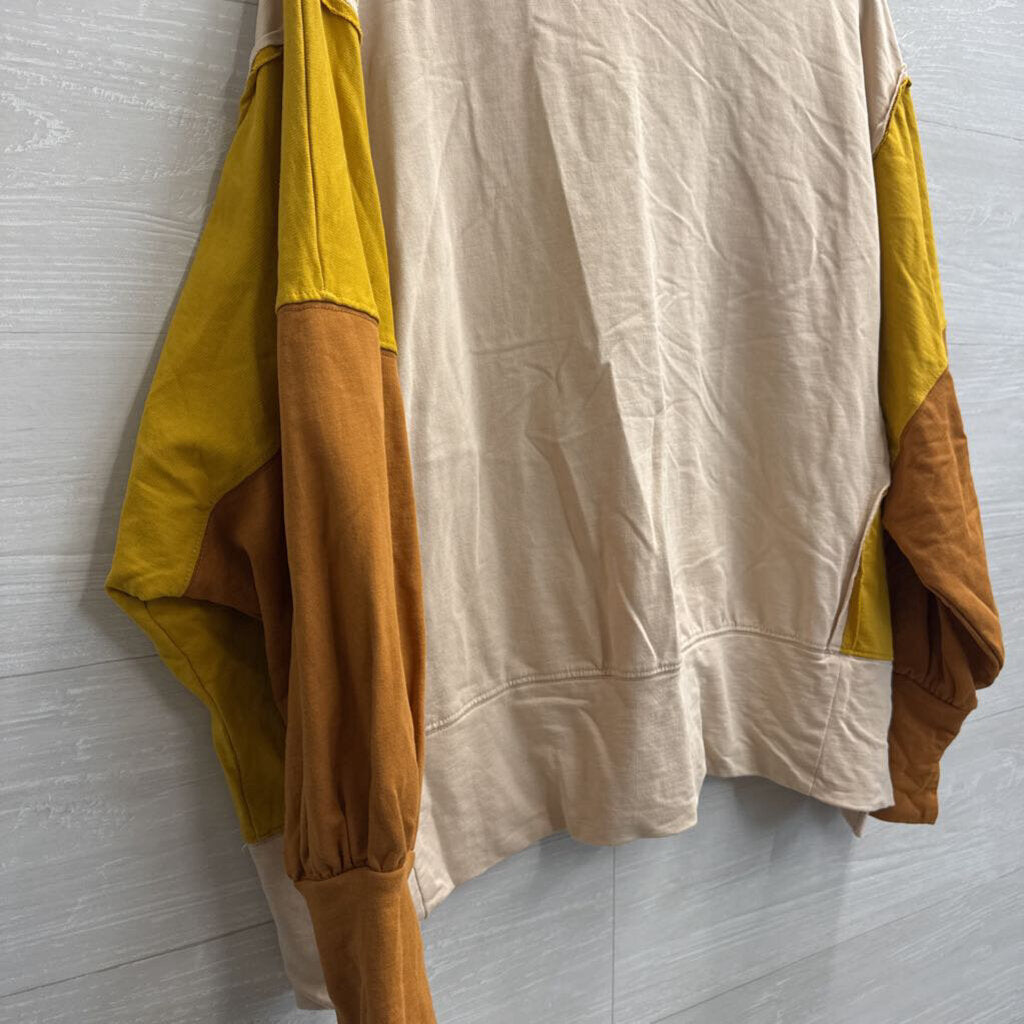 Fantastic Fawn Cream/ Multi Sequin Fall Print Long Sleeve Top Small