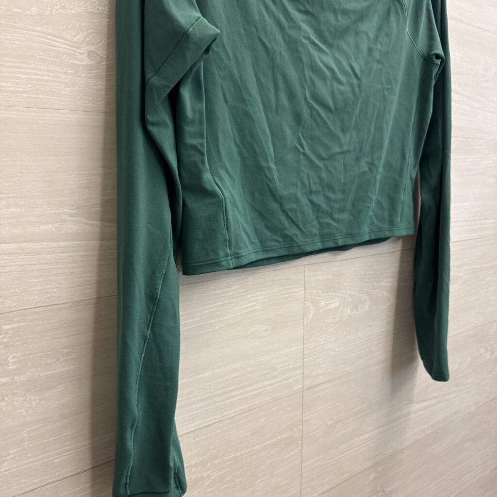 Athleta Green Long Sleeve Cropped Athletic Top Large