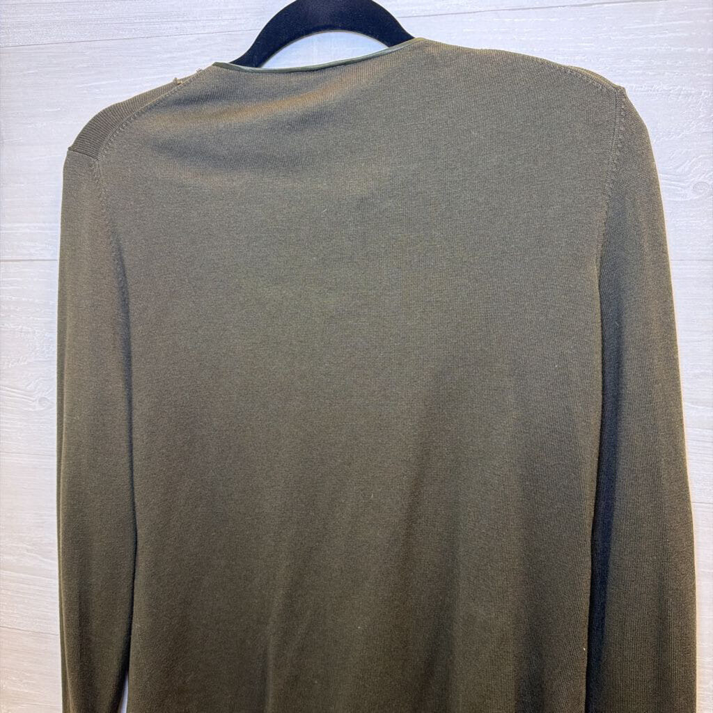 Ann Taylor Green Beaded Long Sleeve Top Medium
