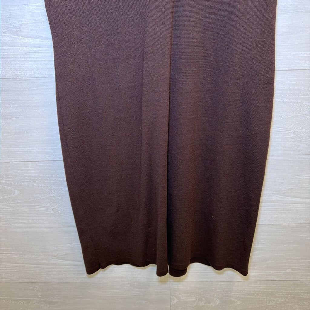 Loft Brown Short Sleeve Shift Dress Medium