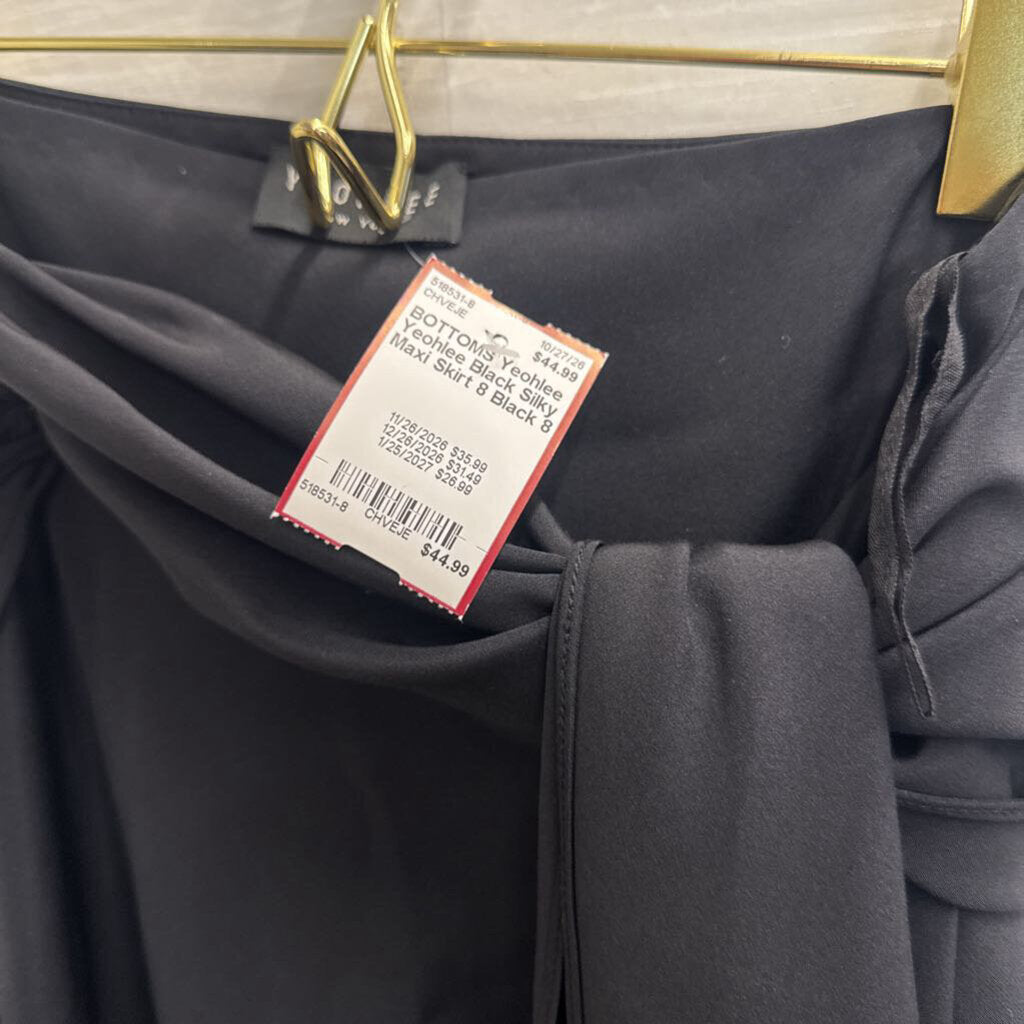 Yeohlee Black Silky Maxi Skirt 8