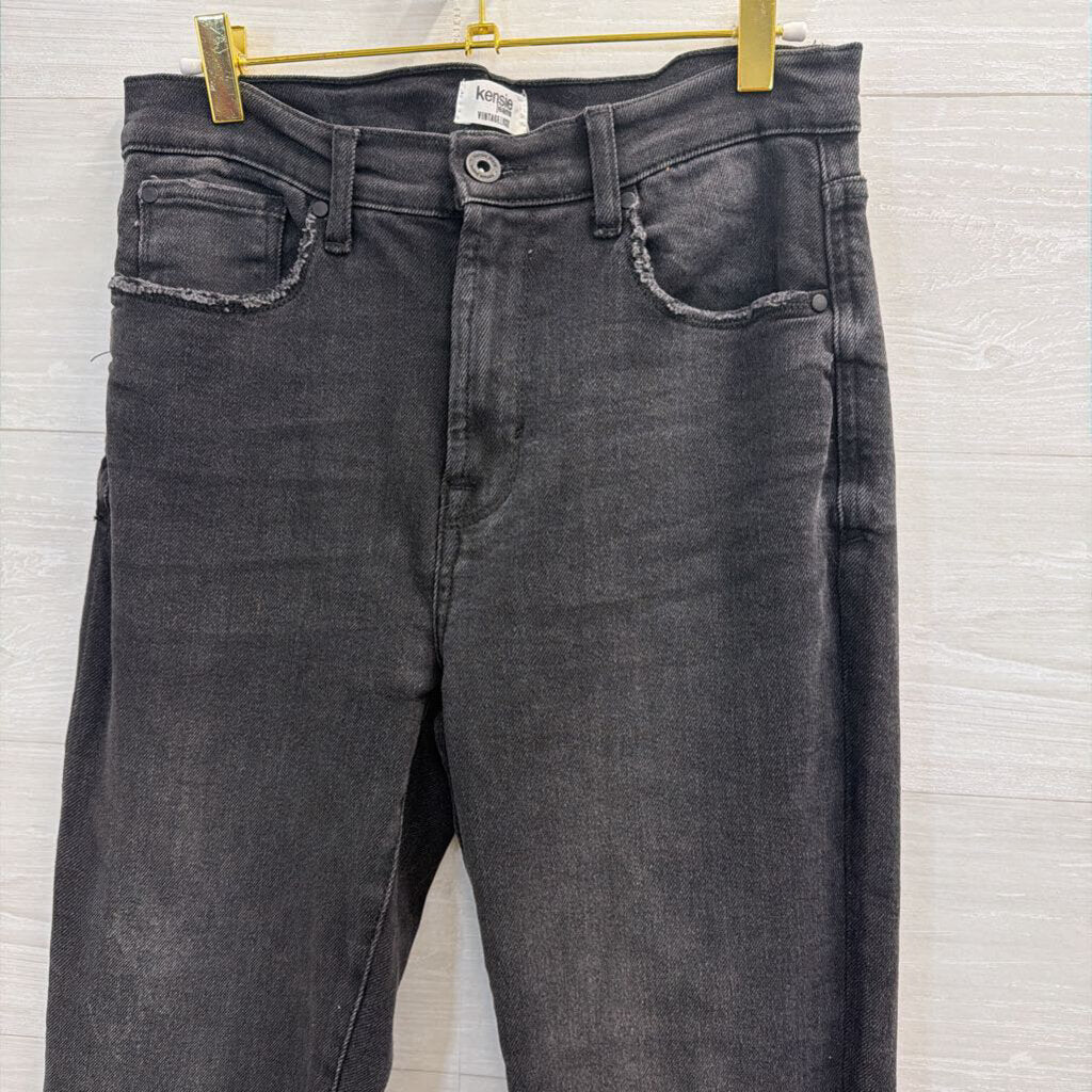 Kensie Jeans Black Denim The Allie High Rise Slim Straight Jeans 29