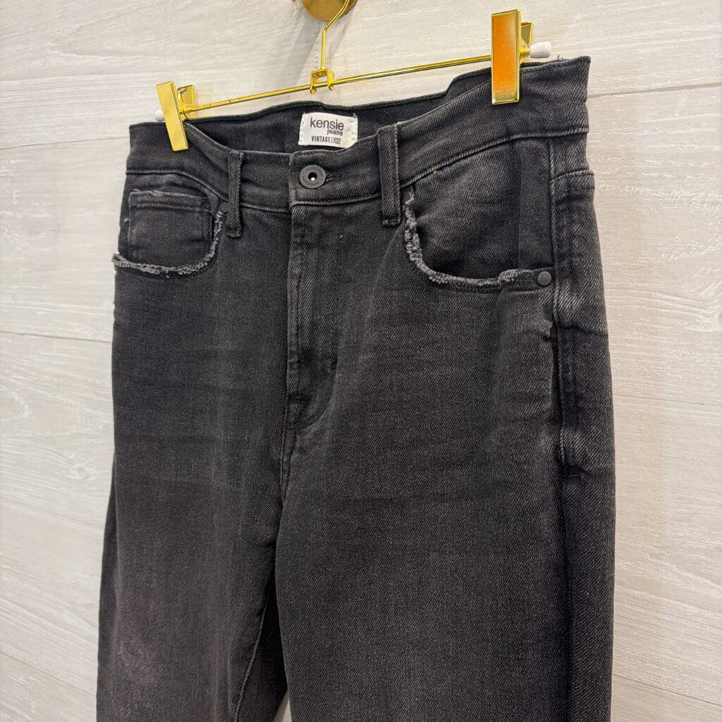 Kensie Jeans Black Denim The Allie High Rise Slim Straight Jeans 29