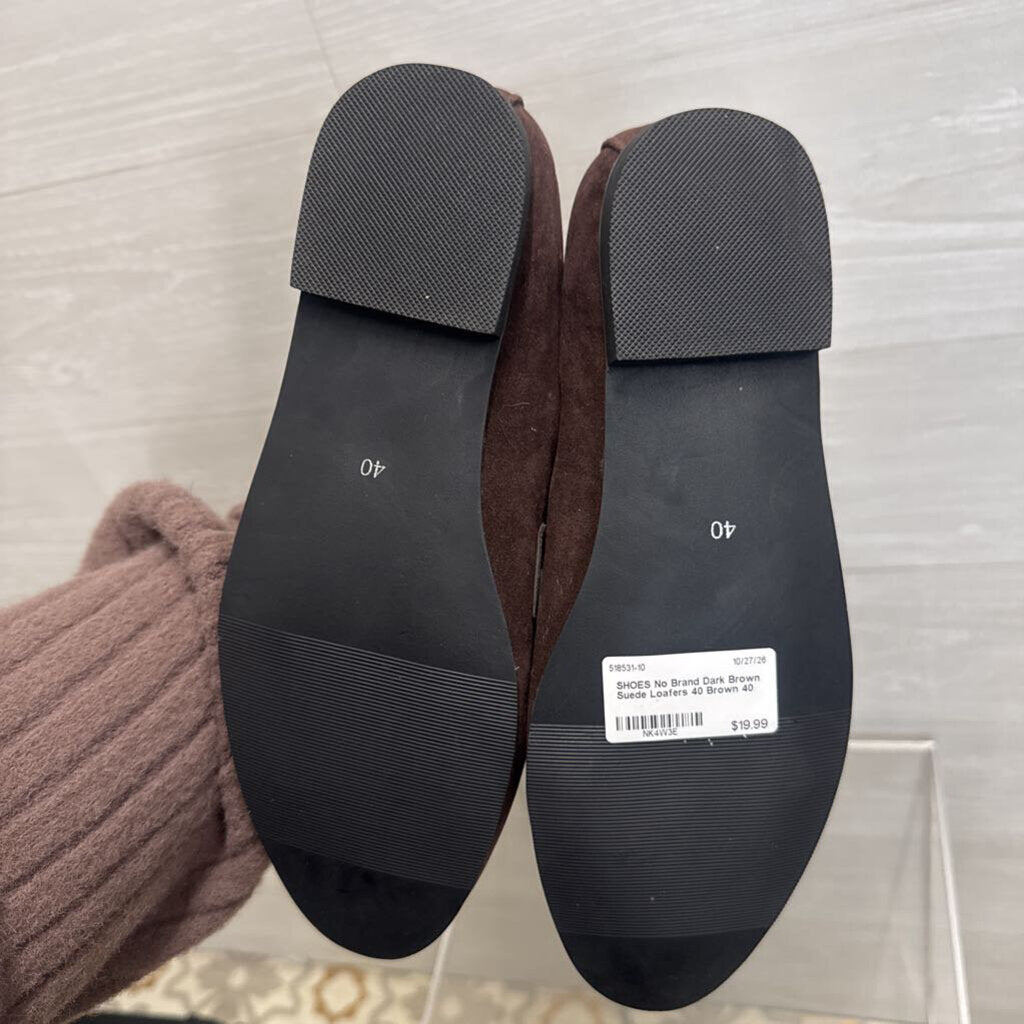 Dark Brown Suede Loafers 40