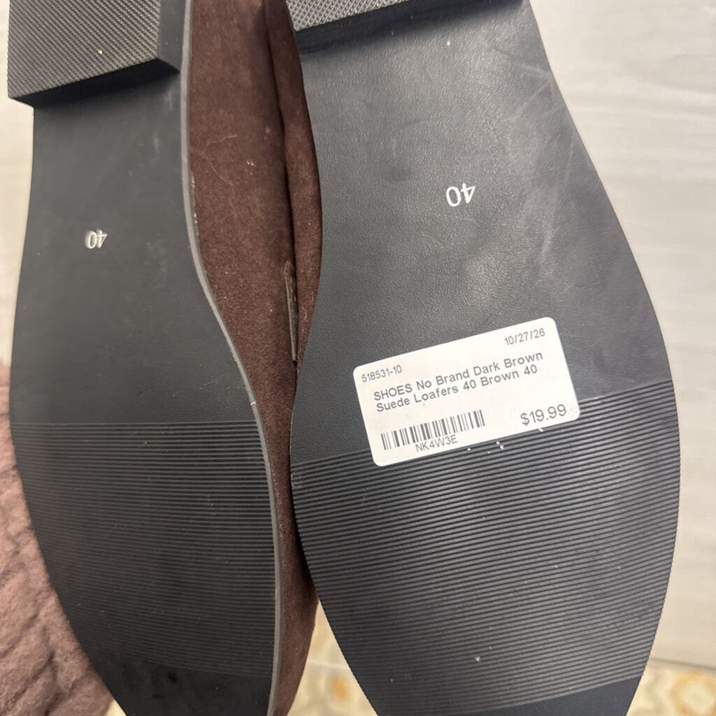 Dark Brown Suede Loafers 40