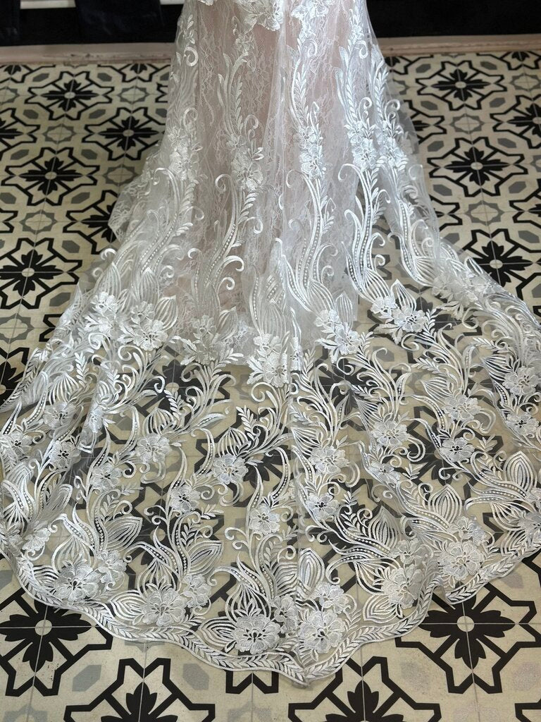 Stella Couture Blush/Ivory Fitted Tank Wedding Gown 10