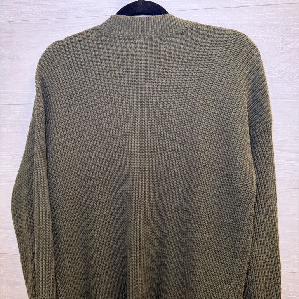 Loft Green Knit Cardigan Sweater Medium