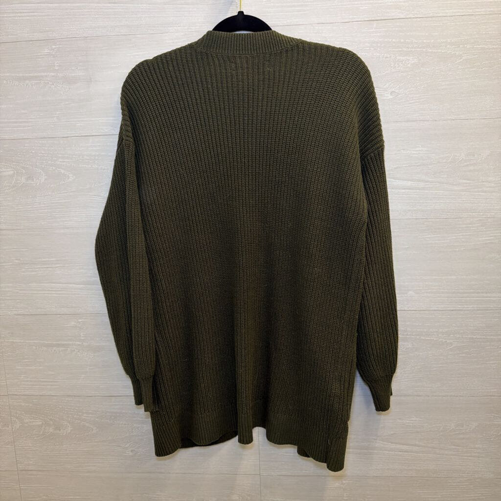 Loft Green Knit Cardigan Sweater Medium