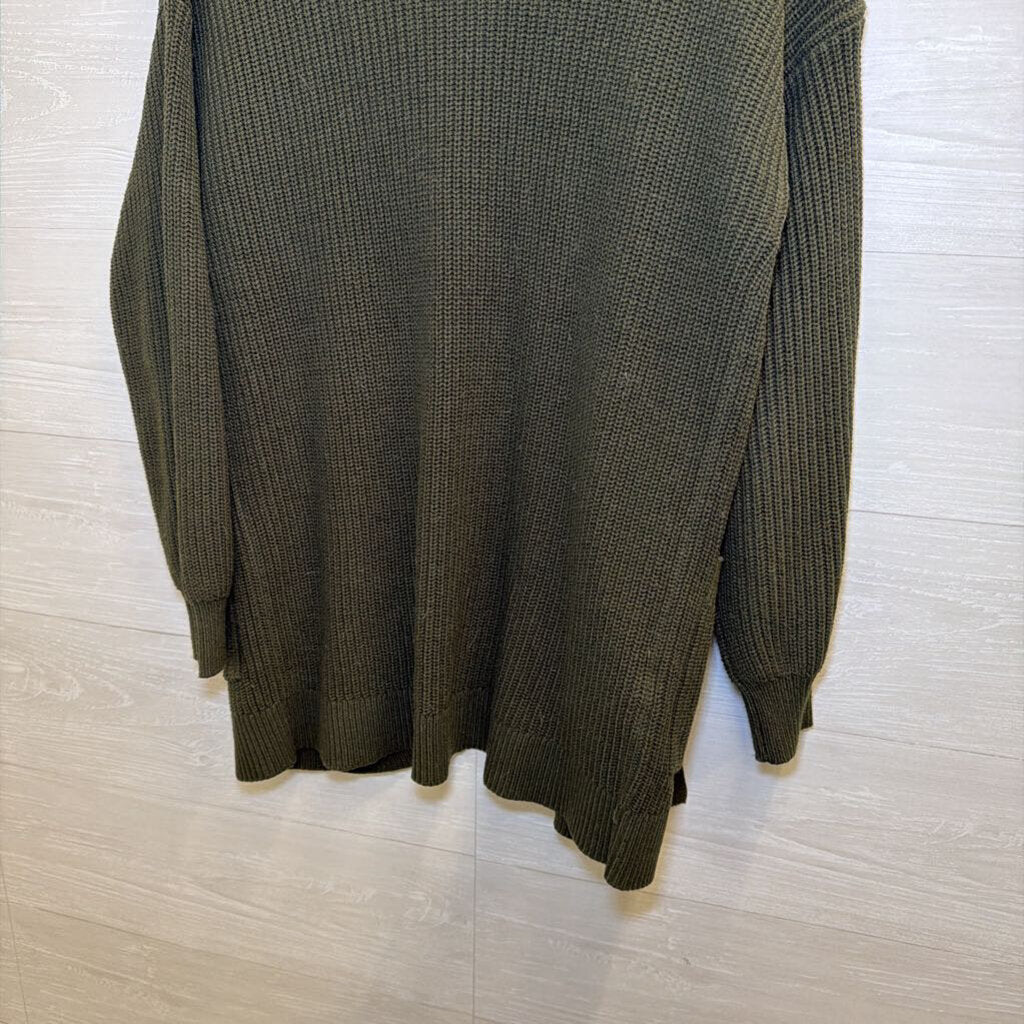 Loft Green Knit Cardigan Sweater Medium