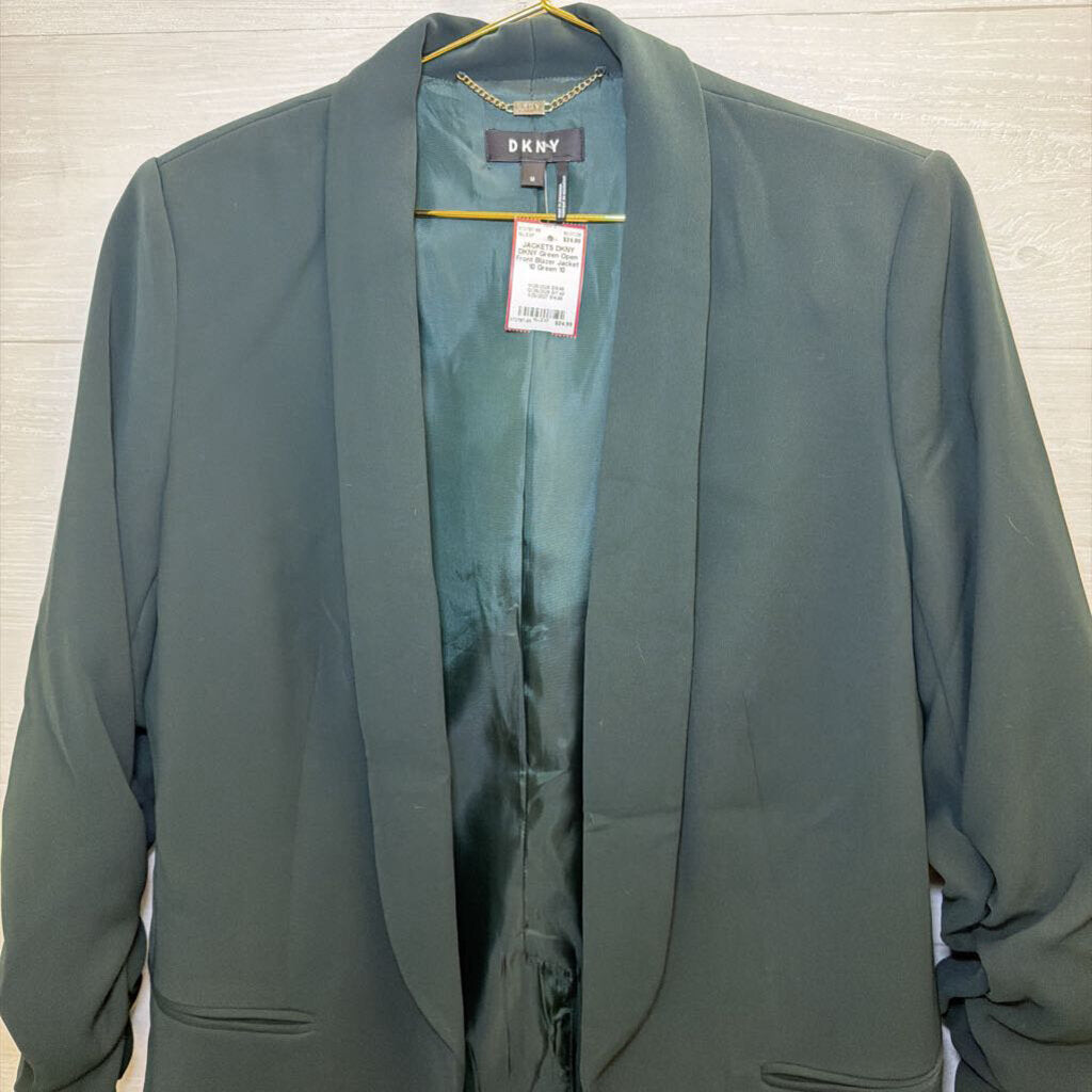 DKNY Green Open Front Blazer Jacket 10