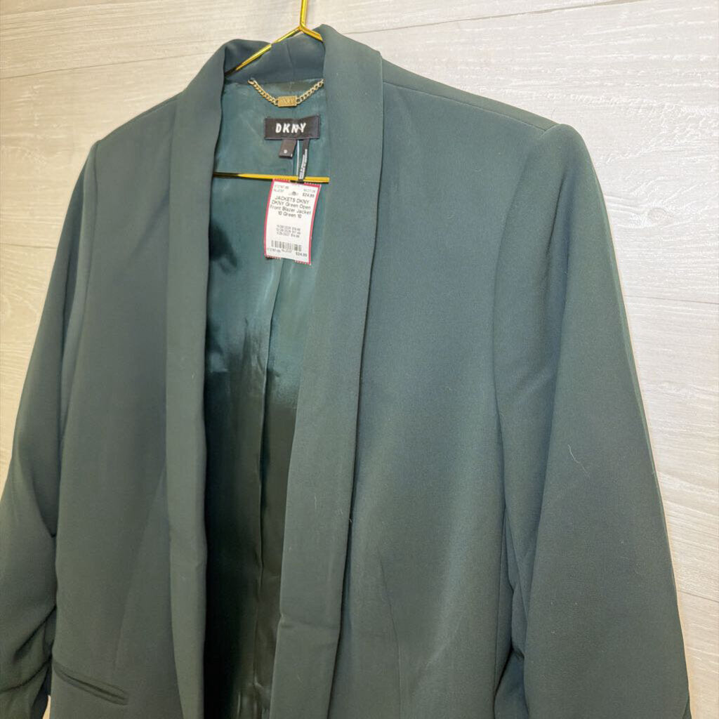 DKNY Green Open Front Blazer Jacket 10