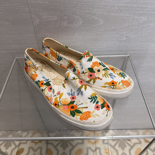 Keds White/ Multi Floral Print Slip On Sneakers 8