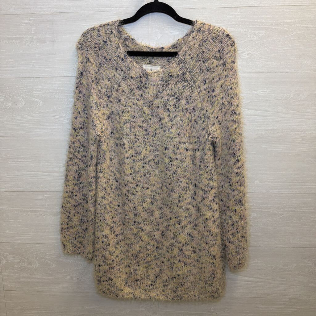 Lou and Grey White/ Multi Fuzzy Knit Sweater Extra Small
