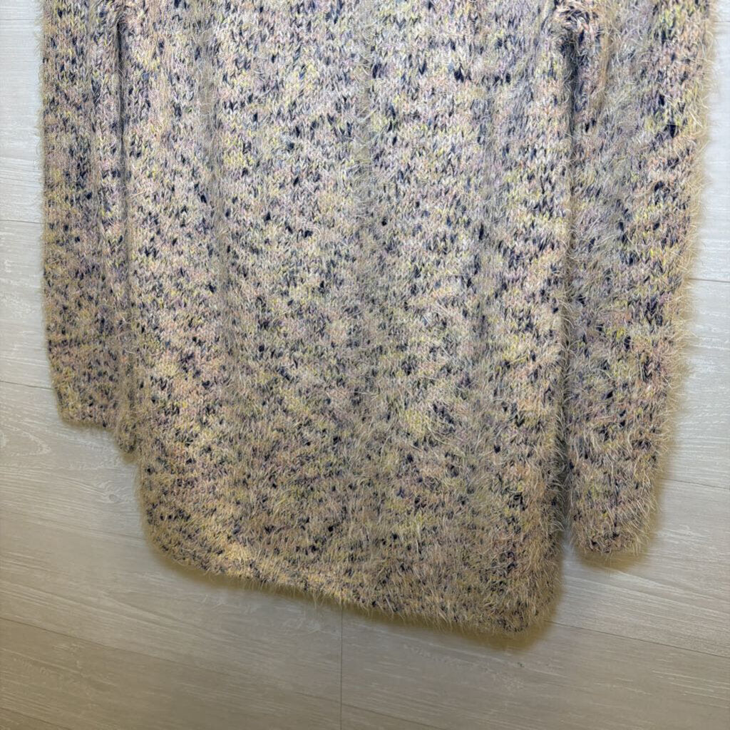 Lou and Grey White/ Multi Fuzzy Knit Sweater Extra Small