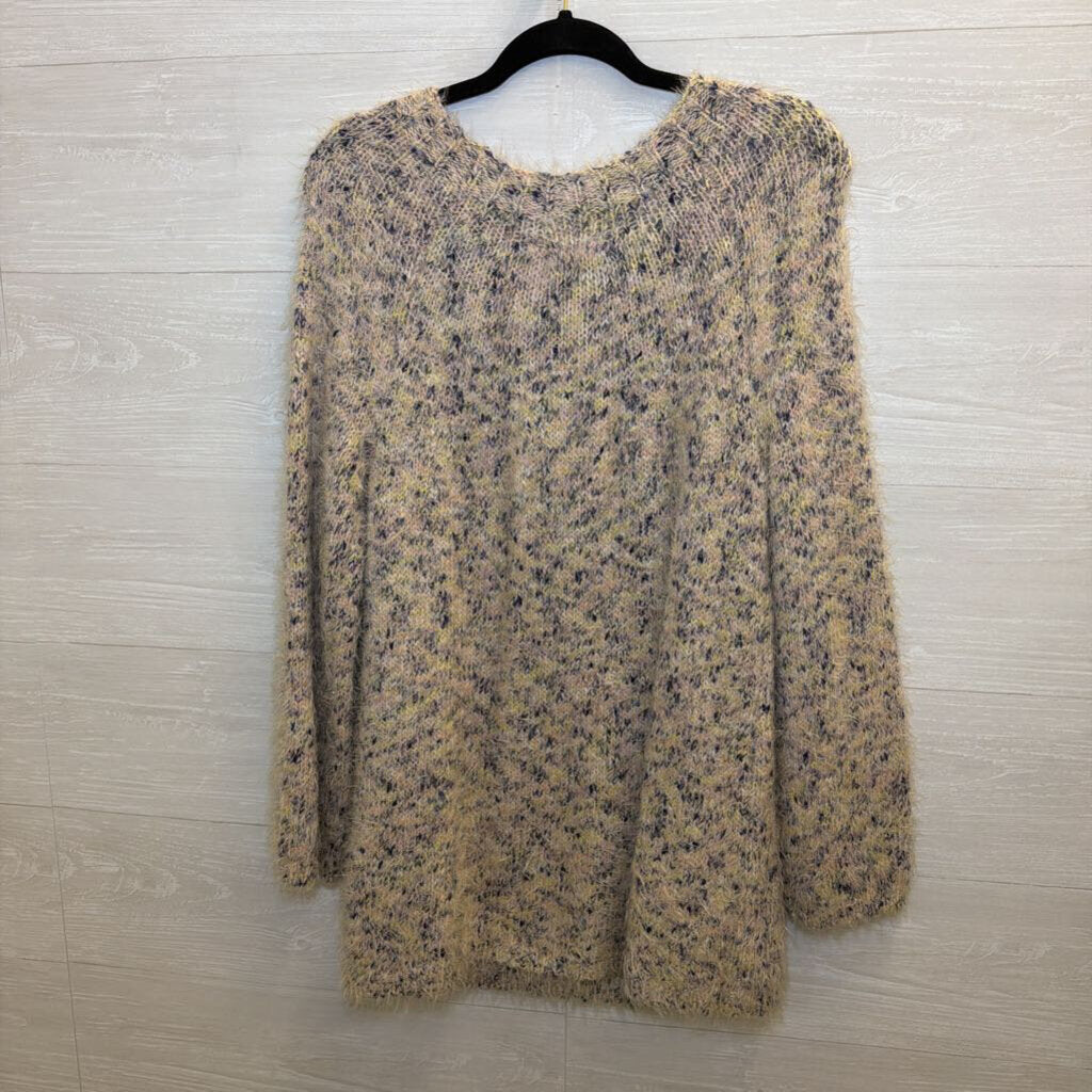 Lou and Grey White/ Multi Fuzzy Knit Sweater Extra Small