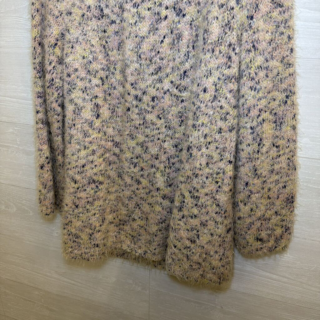 Lou and Grey White/ Multi Fuzzy Knit Sweater Extra Small