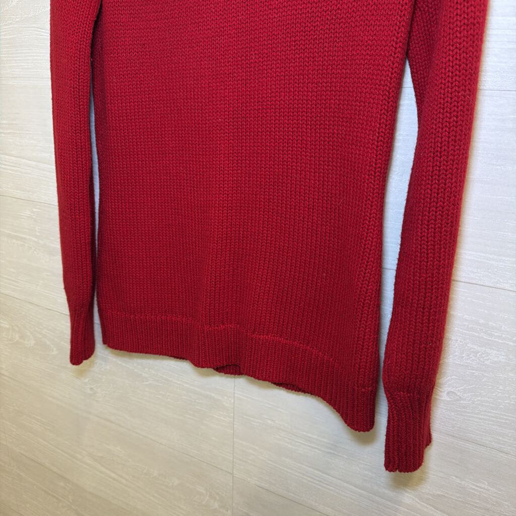 Talbots Red/ White Knit Turtleneck Sweater Extra Small