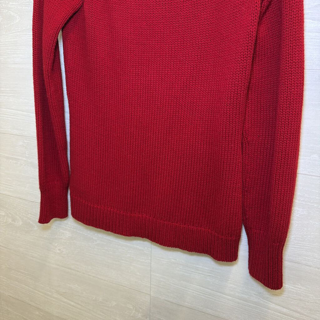 Talbots Red/ White Knit Turtleneck Sweater Extra Small