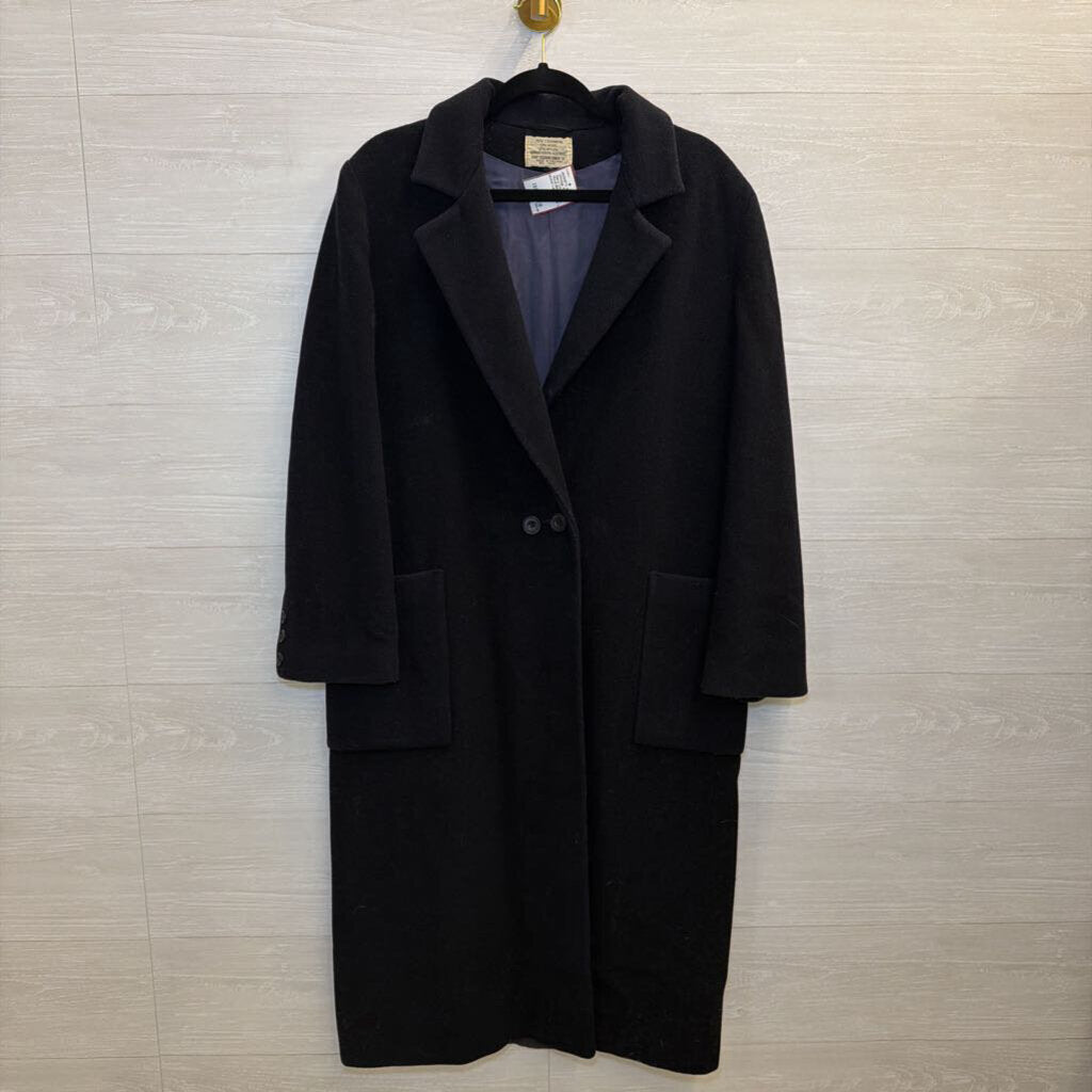 Vintage Admyra Navy Cashmere Wool Blend Long Jacket Large