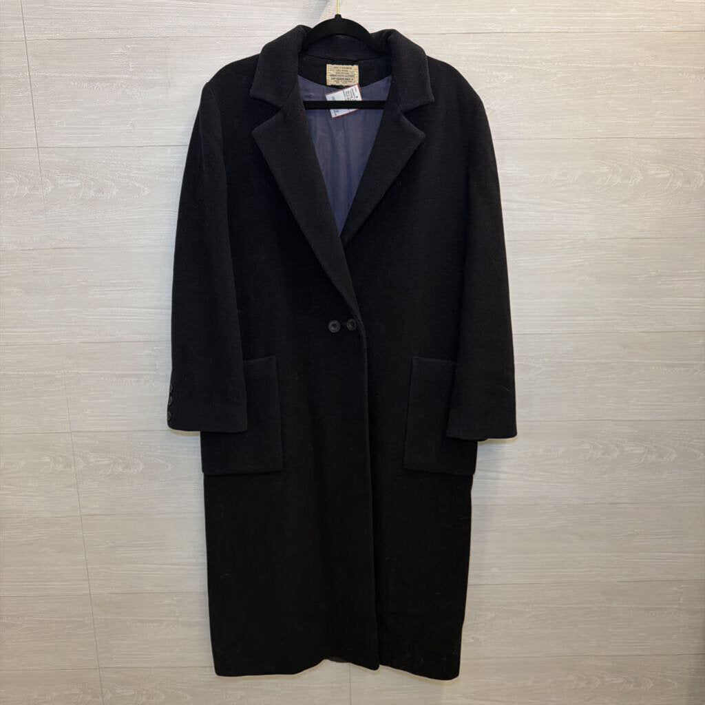 Vintage Admyra Navy Cashmere Wool Blend Long Jacket Large