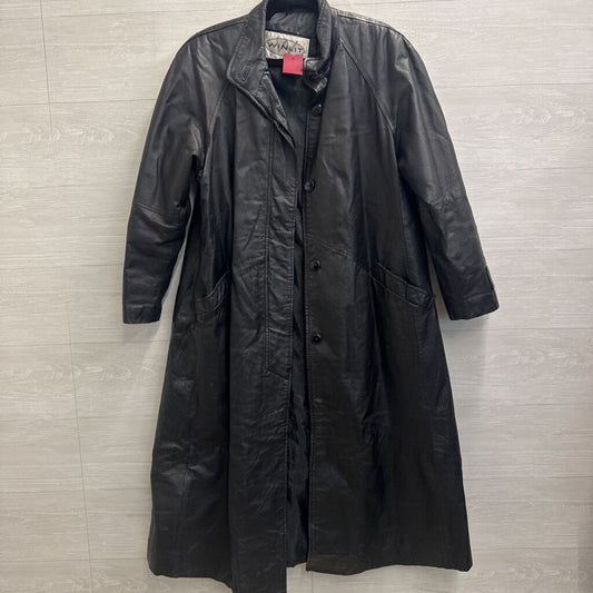 Vintage Winlit Black Genuine Leather Long Jacket Small