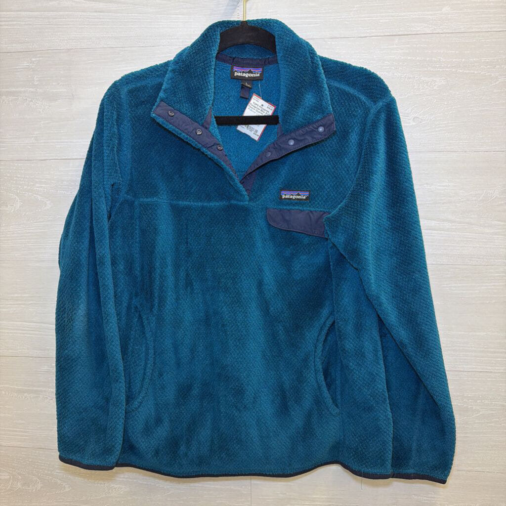 Patagonia Blue Soft Fleece Quarter Snap Pullover Large