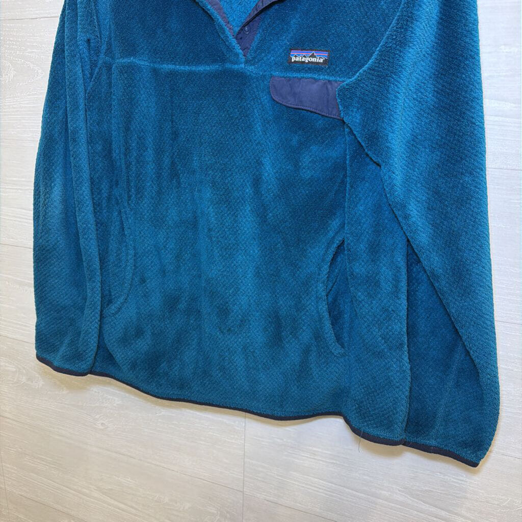 Patagonia Blue Soft Fleece Quarter Snap Pullover Large