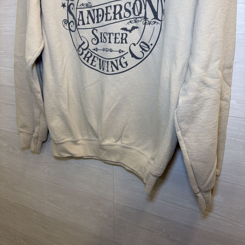 Gildan Beige Sanderson Sister Brewing Graphic Crewneck Sweatshirt Medium