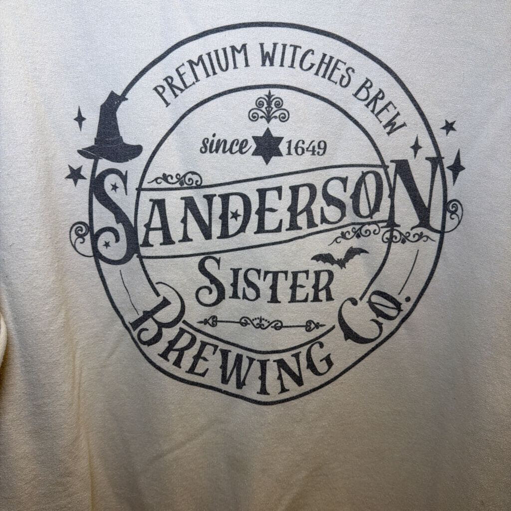 Gildan Beige Sanderson Sister Brewing Graphic Crewneck Sweatshirt Medium
