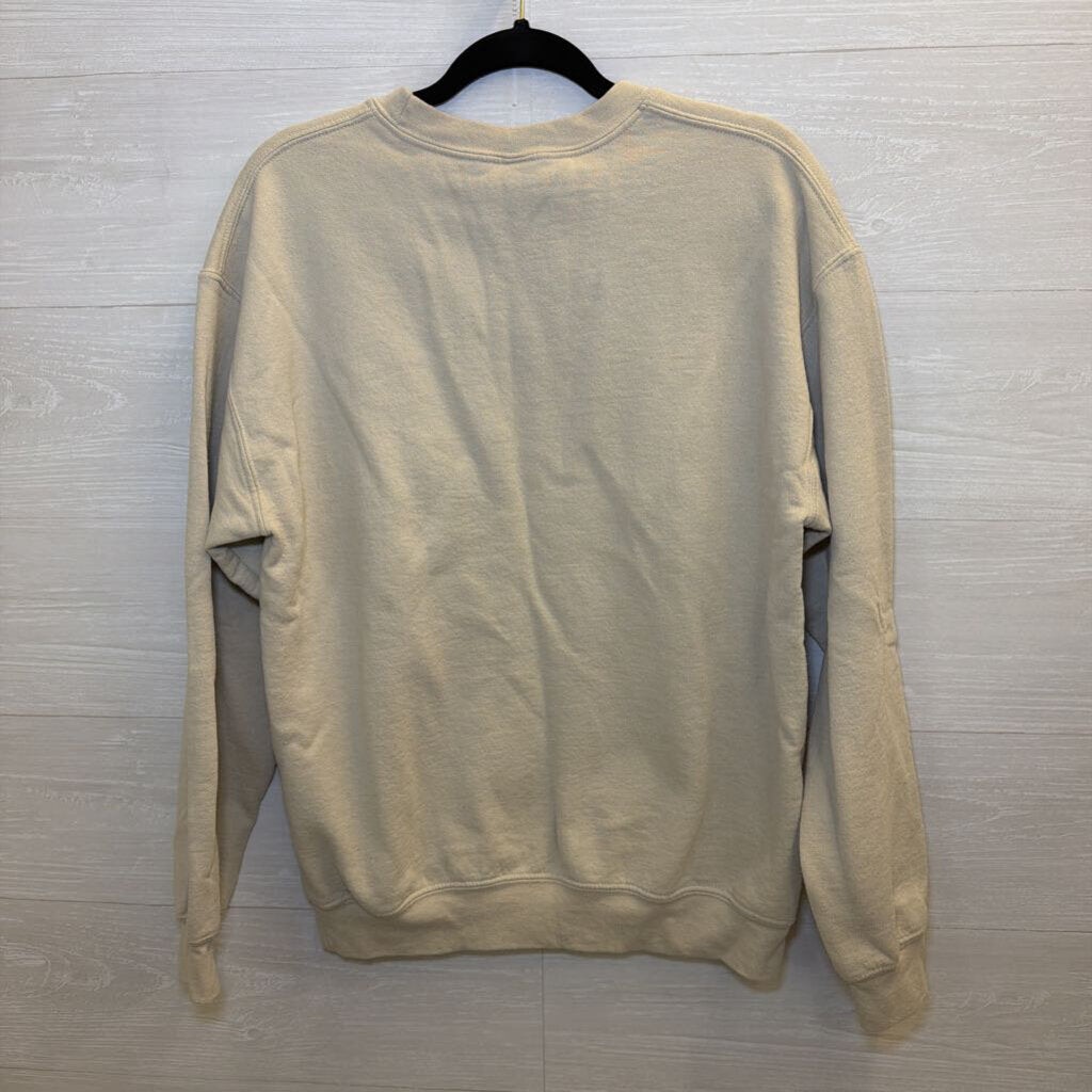 Gildan Beige Sanderson Sister Brewing Graphic Crewneck Sweatshirt Medium